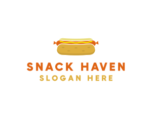 Hot Dog Bun Food logo design