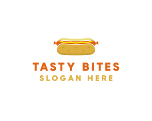 Hotdog Bun Food logo design