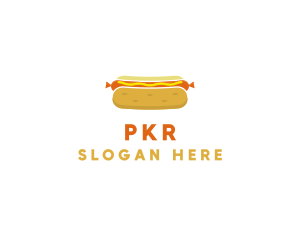 Hot Dog Bun Food logo design