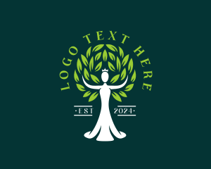 Nature - Tree Woman Organic Beauty logo design