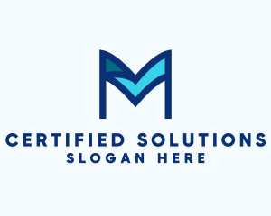 Certified - Check Company Firm Letter M logo design