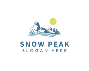 Skiing - Mountain Snow Trip logo design