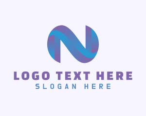 Futuristic - Gradient Startup Letter N logo design