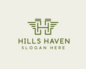 Aviation Wings Letter H logo design