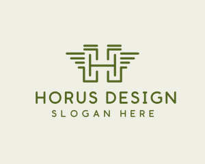 Aviation Wings Letter H logo design