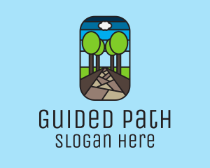 Path - Nature Tree Path Mosaic logo design