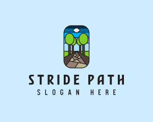 Walk - Nature Tree Path Mosaic logo design