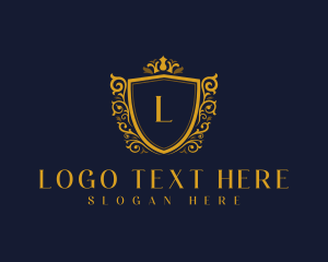 Lettermark - Flourish Royal Shield logo design