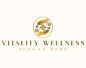 Floral Wellness Hand logo design