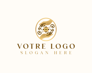 Yogi - Floral Wellness Hand logo design