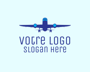 Blue Airplane Flight Logo
