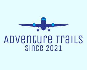 Blue Airplane Flight logo design