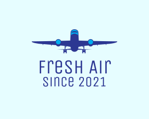 Blue Airplane Flight logo design