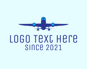 Skydiving - Blue Airplane Flight logo design