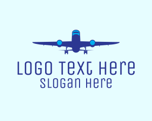 Blue Airplane Flight Logo