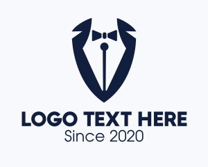 Poet - Formal Tuxedo Pen logo design