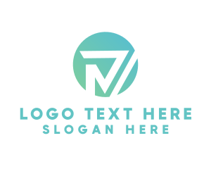 Circle - Geometric Letter PV Badge logo design