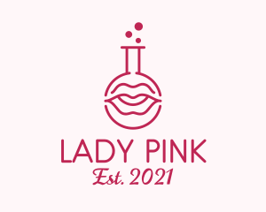 Pink Flask Lips logo design