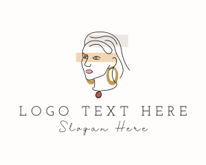 Necklace - Elegant Fashion Lady logo design