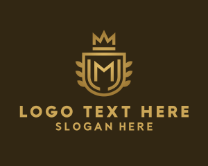 Royal - Crown Shield Letter M logo design