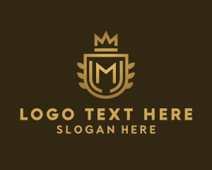 Crest - Crown Shield Letter M logo design