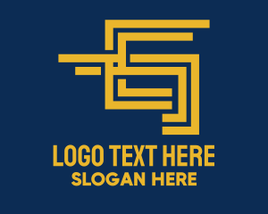 Bars - Digital Gold Letter G logo design