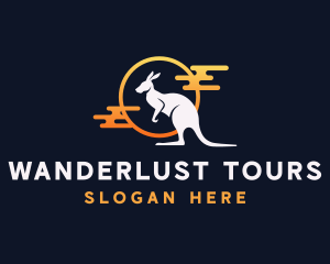 Wild Kangaroo Animal logo design