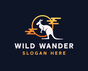 Wild Kangaroo Animal logo design