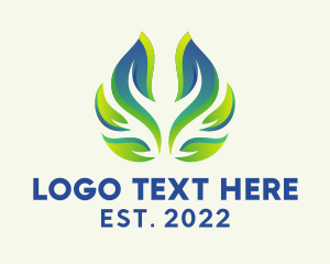 Hand - 3D Herbal Leaf Gardening logo design