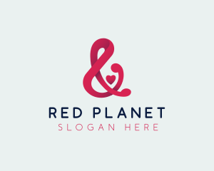 Red Heart Ampersand logo design