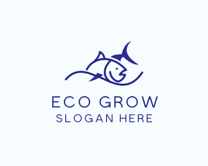 Aquaponics - Tuna Sea Fish logo design