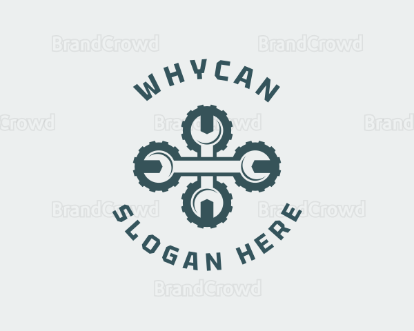 Cogwheel Wrench Machinist Logo