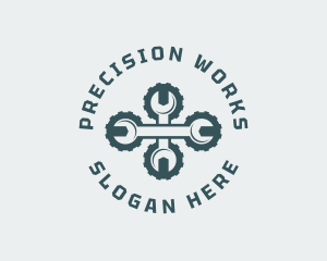 Cogwheel Wrench Machinist logo design