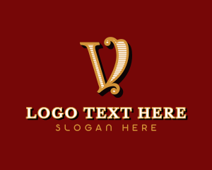 Typography - Decorative Retro Feminine Boutique Letter V logo design