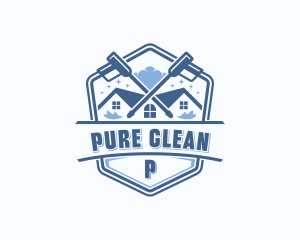 Pressure Washing Roof Cleaner logo design