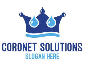 Coronet - Water King Crown logo design