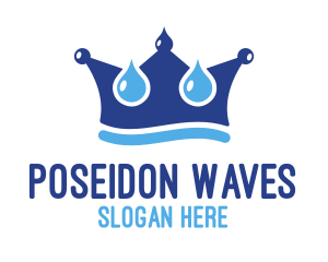 Poseidon - Water King Crown logo design