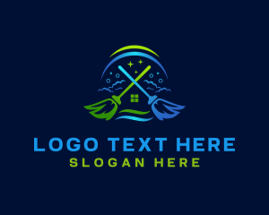 Mop - Broom House Sanitary logo design