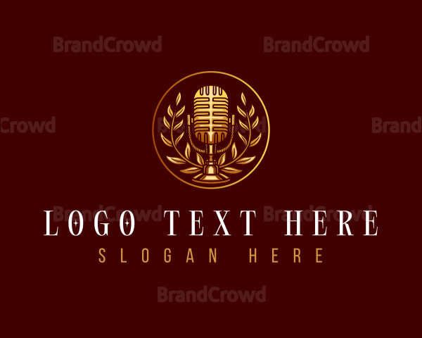 Elegant Podcast Microphone Logo