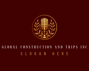 Deluxe - Elegant Podcast Microphone logo design