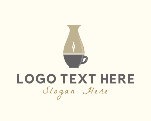 Vase - Pottery Coffee Cafe logo design