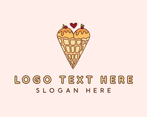 Creamery - Heart Ice Cream Boobs logo design