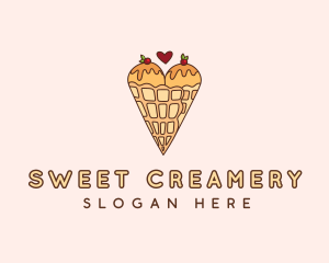 Heart Ice Cream Boobs logo design