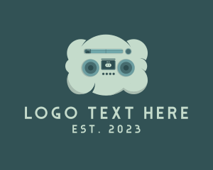 Music Player - Cloud Radio Cassette Tape logo design