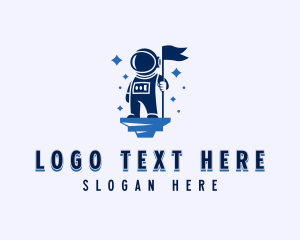 Space Suit - Astronaut Star Leader logo design