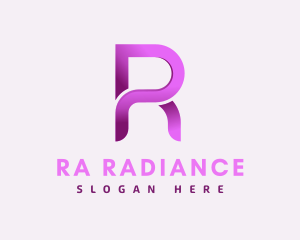 Gradient Feminine Letter R logo design