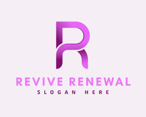 Gradient Feminine Letter R logo design