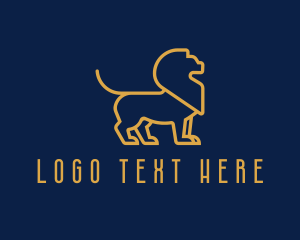 Golden Business Lion logo design