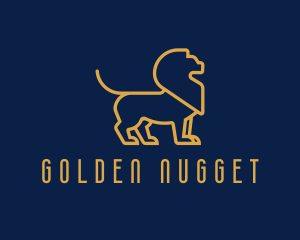 Golden Business Lion logo design