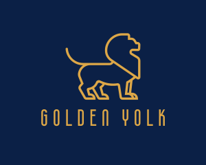 Golden Business Lion logo design